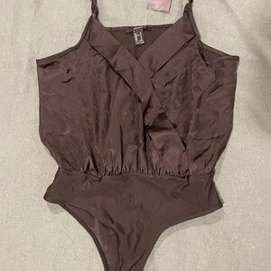 Black Satin Bodysuit Tank